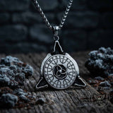 Celtic Knot Dragon Runes Stainless Steel Spinner Pendant