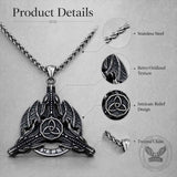 Celtic Knot Dragon Runes Stainless Steel Spinner Pendant