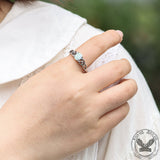 Celtic Knot Opal Stainless Steel Gemstone Ring