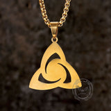 Celtic Knot Red Gemstone Stainless Steel Necklace