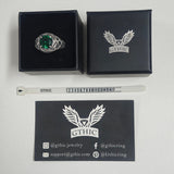 Celtic Knot Viking Rune Zircon Sterling Silver Ring