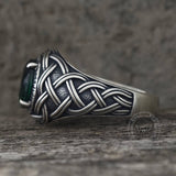 Celtic Knot Viking Rune Zircon Sterling Silver Ring