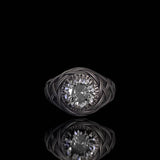 Celtic Knot Viking Rune Zircon Sterling Silver Ring