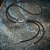 Celtic Pattern Turquoise Alloy Viking Bolo Tie