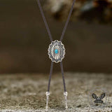 Celtic Pattern Turquoise Alloy Viking Bolo Tie