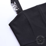 Top corto de algodón con detalle de cadena