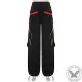 Chain Design Polyester Cargo Pants