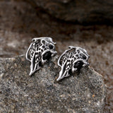 Cheetah Head Gemstone Stainless Steel Stud Earrings | Gthic.com