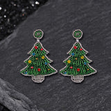 Christmas Tree Santa Cartoon Tassel Rice Bead Earrings