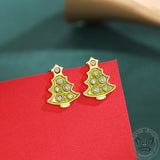 Christmas Tree Sterling Silver Stud Earrings | Gthic.com