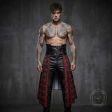 Classic Red And Black Plaid Men's Pleated Skirt | Gthic.com