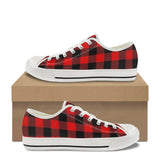 Classic Red Plaid Print Canvas Shoes | Gthic.com