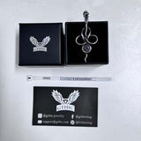 Coiled Snake Inlaid Zircon Stainless Steel Pendant