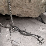 Coiled Snake Stainless Steel Animal Pendant