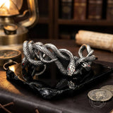 Coiled Snake Stainless Steel Gothic Cuff Bracelet