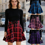 College Style Plaid High Waist Pleated Skirt | Gthic.com