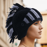 Color Block Knitted Mohawk Beanie Hat | Gthic.com