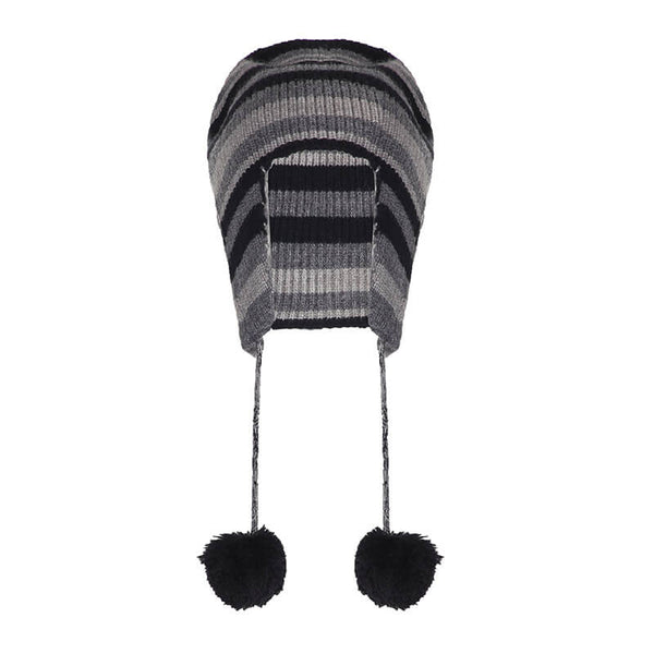 Color Block Stripes Knit Trapper Hat | Gthic.com