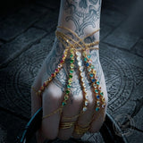 Colored CZ Stainless Steel Ring attached Bracelet | Gthic.com