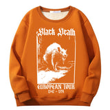 Multicolor Black Death Rat Fleece Sherpa Crew Collar Sweatshirt