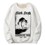 Multicolor Black Death Rat Fleece Sherpa Crew Collar Sweatshirt