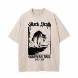 Multicolor Black Death Rat Vintage Washed T-shirt