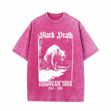 Multicolor Black Death Rat Vintage Washed T-shirt