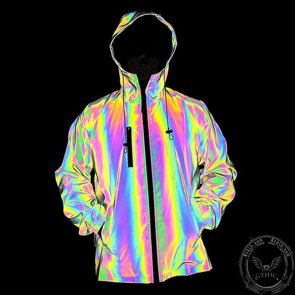 Colorful Cargo Reflective Hoodie Jacket | Gthic.com