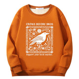 Multicolor Crows Before Bros Crew Collar Fleece Sherpa Sweatshirt