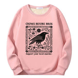 Multicolor Crows Before Bros Crew Collar Fleece Sherpa Sweatshirt