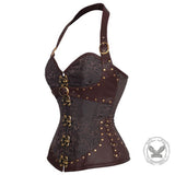 Court-Style Gothic 12 Steel-Boned Halter Corset