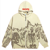 Crazy Skeleton Polyester skull Hoodie Coat | Gthic.com