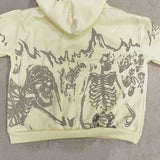 Crazy Skeleton Polyester skull Hoodie Coat | Gthic.com