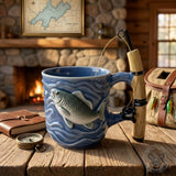 Creative Angler's Dream Fishing Rod And Fish Ceramic Mug | Gthic.com