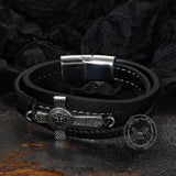 Creative Punk Cross Multi-Layer Braided Leather Bracelet