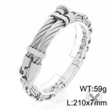 Creative Punk Wire Nail Stainless Steel Byzantine Bracelet