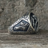 Cross Archangel Guardian Sterling Silver Ring