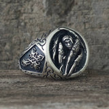 Cross Archangel Guardian Sterling Silver Ring | Gthic.com