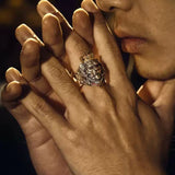 Crown Lion King Sterling Silver Ring