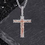 Crucifixion Of Jesus Copper-Set Zircon Cross Pendant | Gthic.com