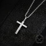 Crucifixion Of Jesus Copper-Set Zircon Cross Pendant