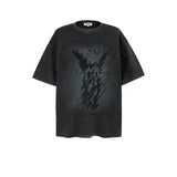 Crucifixion of Jesus Print Vintage Washed Cotton T-shirt | Gthic.com