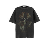 Crucifixion of Jesus Print Vintage Washed Cotton T-shirt | Gthic.com