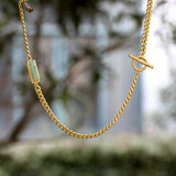 Cuban Link Aventurine Stainless Steel Necklace | Gthic.com