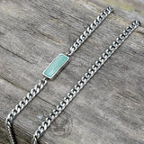 Cuban Link Aventurine Stainless Steel Necklace