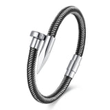 Curved Nail Simple Stainless Steel Bracelet | Gthic.com
