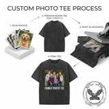 Custom DIY Photo Cotton Vintage Washed T-shirt