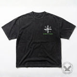 Cyber Skull Dad Tax Graphic Vintage Washed T-shirt | Gthic.com