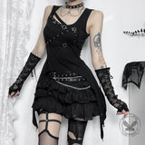 Dark-Style Irregular Gothic Fitted Vest Top | Gthic.com