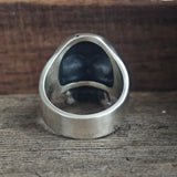 Dark Crack Sterling Silver Skull Ring